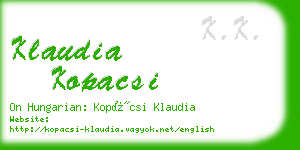 klaudia kopacsi business card